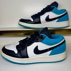 Air Jordan 1 Low SE Laser Blue GS 5Y Preowned Clean Suede UNC Vibes No Box 🔥